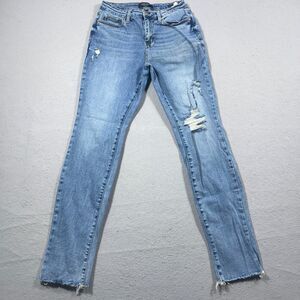 Judy Blue Jeans‎ Womens 9/29 Blue Boyfriend Fit High Rise Raw Hem Distressed